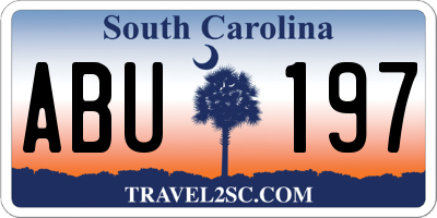 SC license plate ABU197