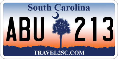 SC license plate ABU213