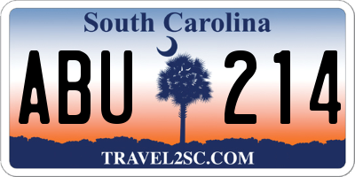 SC license plate ABU214