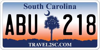 SC license plate ABU218