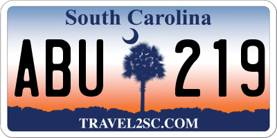 SC license plate ABU219