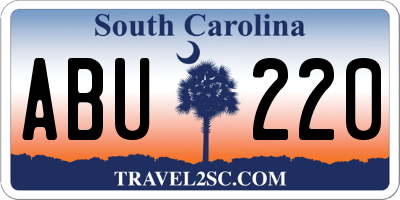 SC license plate ABU220