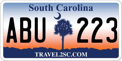 SC license plate ABU223