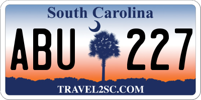 SC license plate ABU227