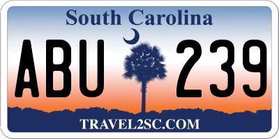 SC license plate ABU239