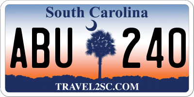 SC license plate ABU240