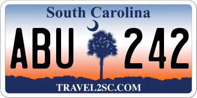 SC license plate ABU242
