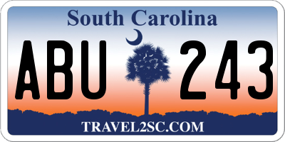 SC license plate ABU243