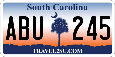 SC license plate ABU245