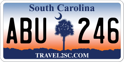 SC license plate ABU246
