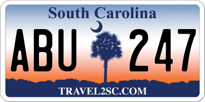 SC license plate ABU247