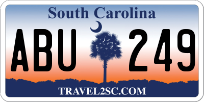 SC license plate ABU249