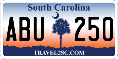 SC license plate ABU250