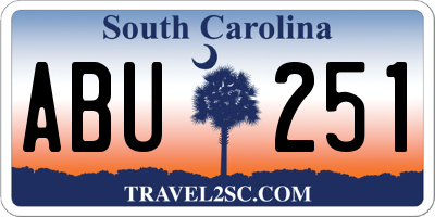 SC license plate ABU251