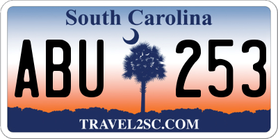 SC license plate ABU253