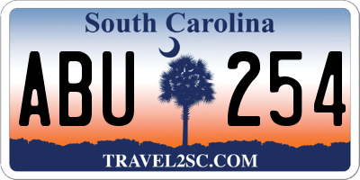 SC license plate ABU254