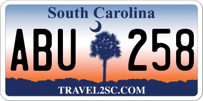 SC license plate ABU258