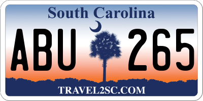 SC license plate ABU265
