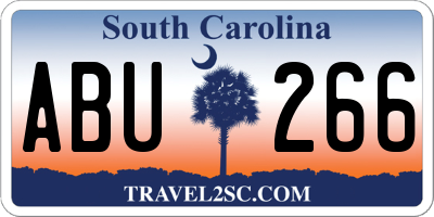 SC license plate ABU266