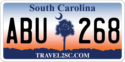 SC license plate ABU268
