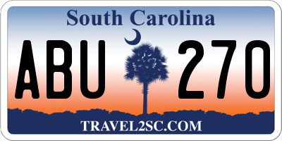 SC license plate ABU270