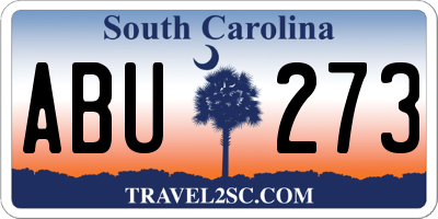SC license plate ABU273