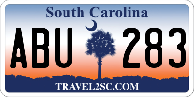 SC license plate ABU283