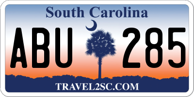 SC license plate ABU285