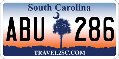 SC license plate ABU286