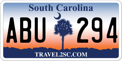 SC license plate ABU294