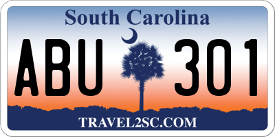 SC license plate ABU301