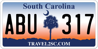 SC license plate ABU317