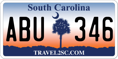 SC license plate ABU346