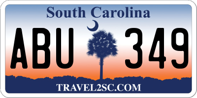 SC license plate ABU349