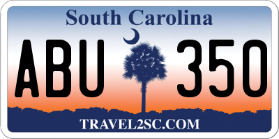 SC license plate ABU350