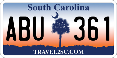 SC license plate ABU361