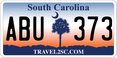 SC license plate ABU373