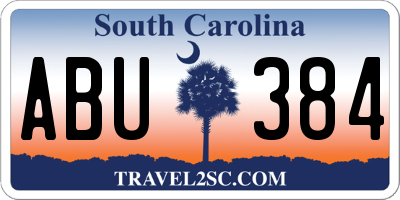 SC license plate ABU384
