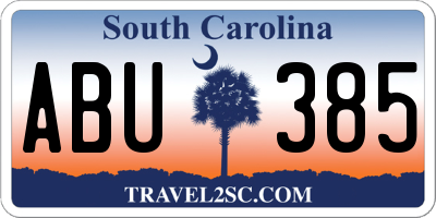 SC license plate ABU385