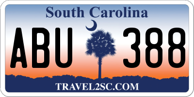 SC license plate ABU388