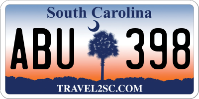 SC license plate ABU398
