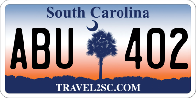 SC license plate ABU402