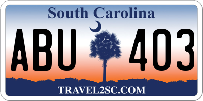 SC license plate ABU403