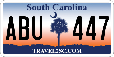 SC license plate ABU447