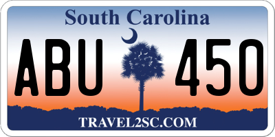 SC license plate ABU450