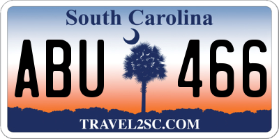 SC license plate ABU466