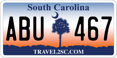 SC license plate ABU467