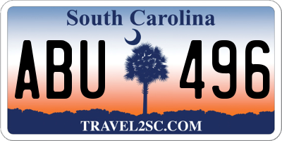 SC license plate ABU496