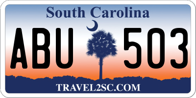SC license plate ABU503