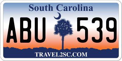 SC license plate ABU539